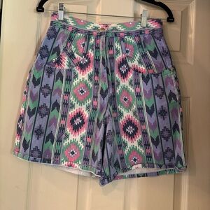 Vintage Colorful Patterned Women's Shorts